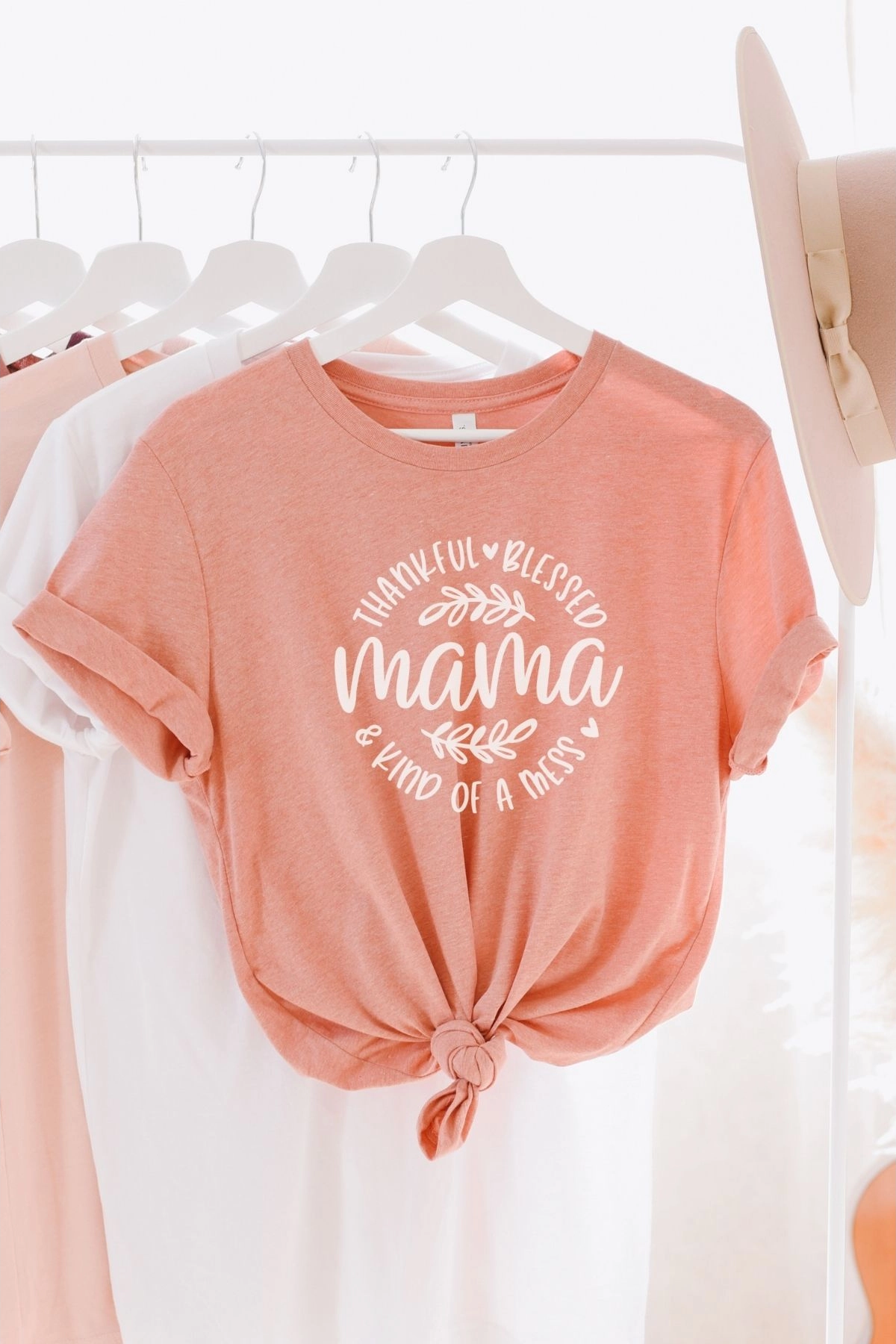 Thankful Blessed Mess Mama T-Shirt